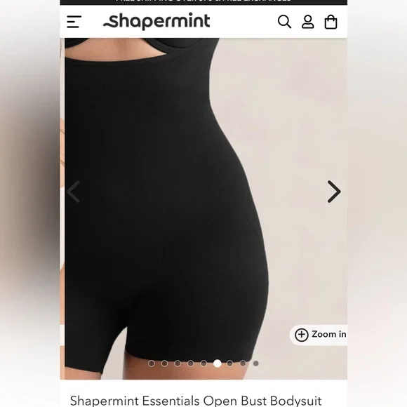Shapermint Essentials Open Bust Bodysuit Shaper Short Medium - Picture 3 of 5